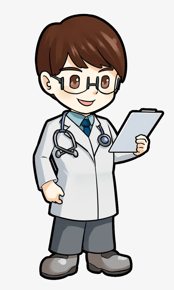 拿着病例本的卡通医生免抠