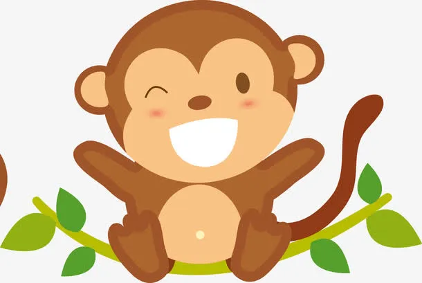 卡通猴宝宝玩耍高清图片免抠