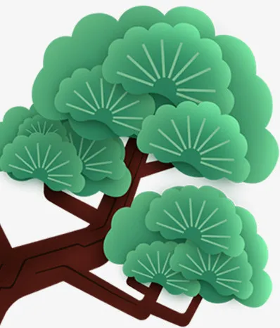 卡通松树枝叶简图免抠