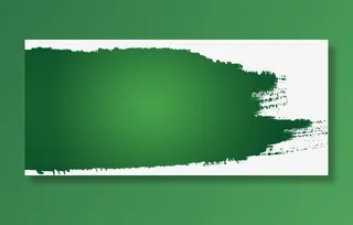 绿色端午节水墨笔触墨迹横幅免抠