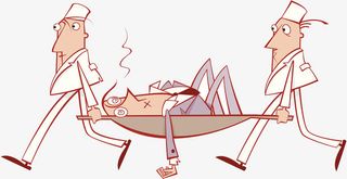 医护人员抢救插画免抠