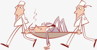 医护人员抢救插画免抠