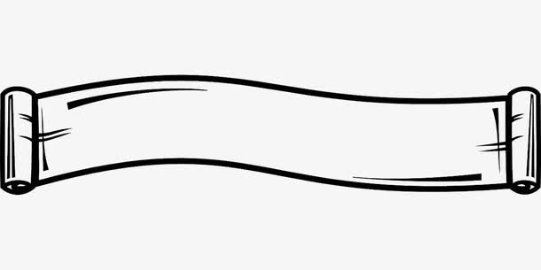 手绘横幅卷轴免抠