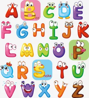 数字字母 卡通图案 糖果色免抠