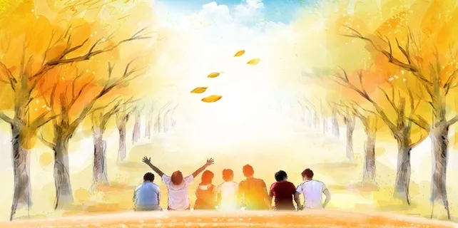 唯美梦幻同学聚会海报背景高清