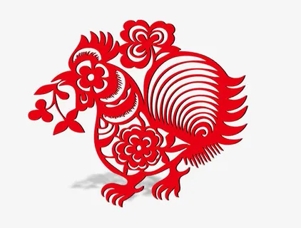 中国风鸡年剪纸免抠
