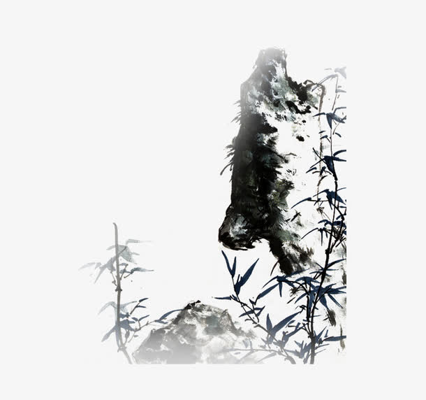 水墨画笔迹免抠