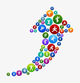 彩色运动人物图标免抠