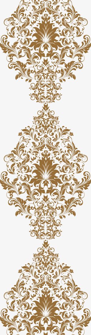 古朴黄色花纹装饰免抠