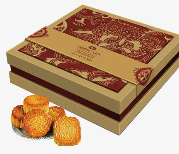 月饼包装盒设计效果图免抠