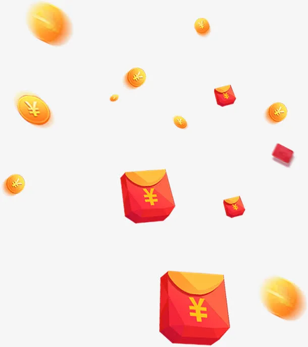 漂浮金币红包免抠