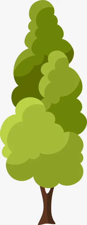 小清新大树装饰图案免抠