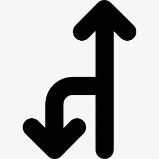 两箭联合在一个向上和向下图标免抠