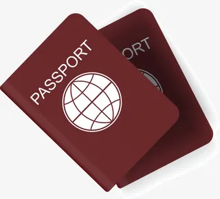 红色签证本子免抠