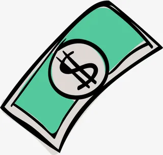 卡通手绘钞票免抠