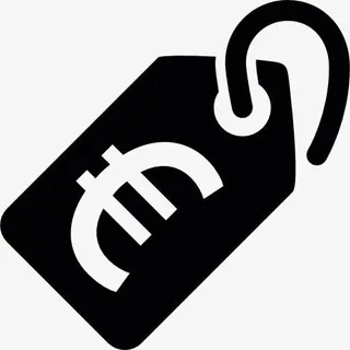 带有欧元标志的标签图标免抠