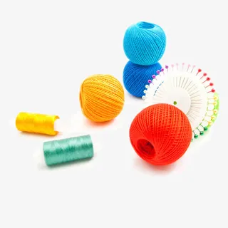 红黄毛线和针免抠