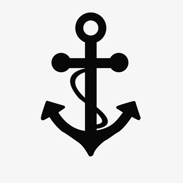 简约红色船锚免抠