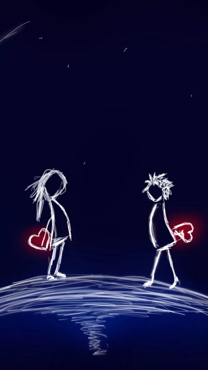 浪漫手绘卡通人物情人节H5背景高清