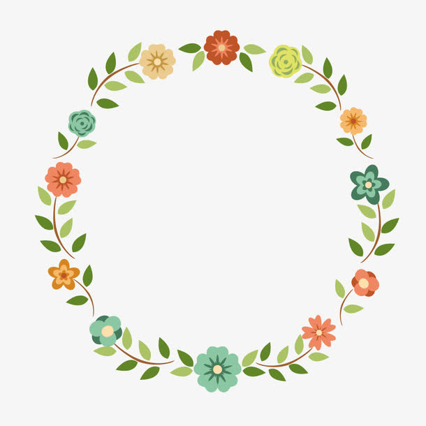 黄色花朵植物花朵花边框矢量素材免抠