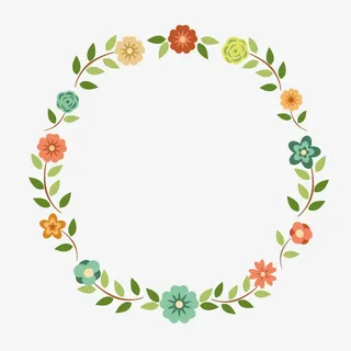 黄色花朵植物花朵花边框矢量素材免抠