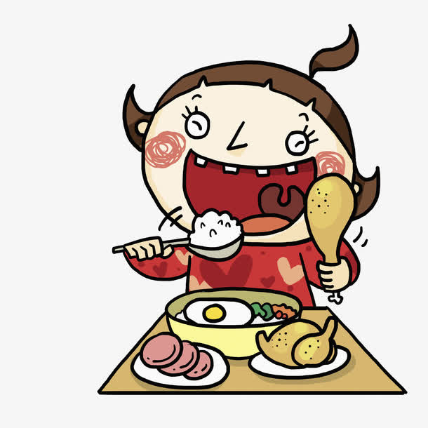 吃饭的女孩免抠
