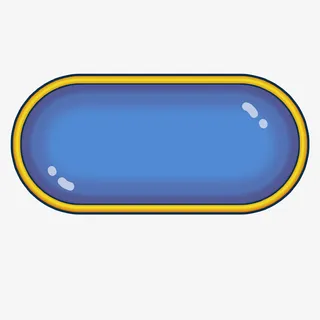 蓝色卡通标题框按钮免抠