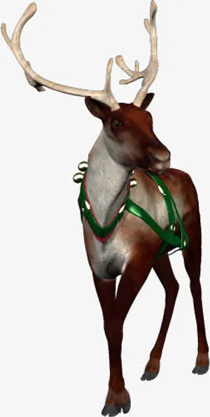 圣诞老人的驯鹿免抠