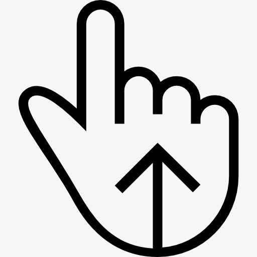 向上滑动手势笔划图标免抠