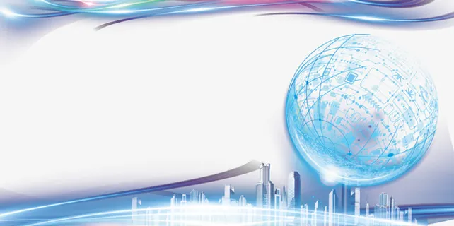 科技元素星球数据曲线光城市免抠