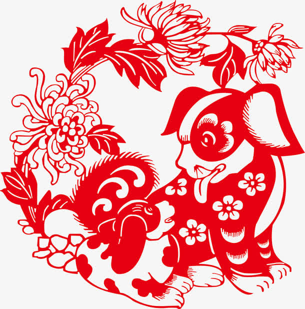 镂空装饰狗免抠
