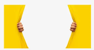 拉开两边窗帘免抠