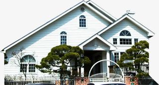 别墅样式唯美春天免抠