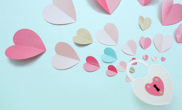 可爱折叠纸张爱心图片免抠