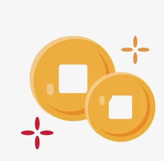 春节素材免扣透明元素钱币免抠