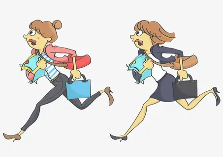 跑着去上班的女人高清免扣素材免抠