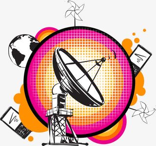 创意电子科技雷达卫星全方位监控免抠