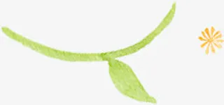 绿叶与橙色小花素材免抠