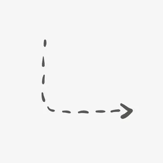 墨迹右弯曲指向箭头免抠