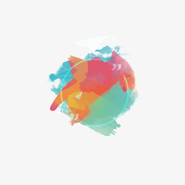 水粉色块叠加排版边框底纹免抠