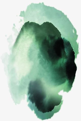 绿色中国风山水装饰免抠