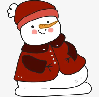 穿衣服的雪人免抠