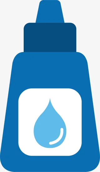 蓝色扁平眼睛滴眼液免抠