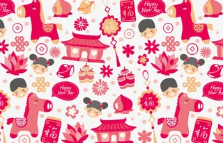 矢量过年元素背景免抠