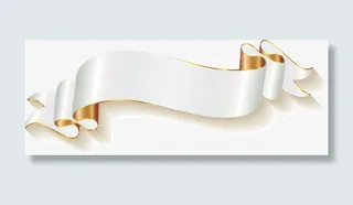 矢量手绘白色横幅免抠