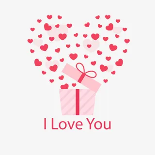 情人节红色爱心礼品盒免抠