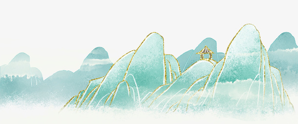中国风 山水 插画 抠图免抠