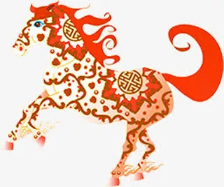 彩色骏马春季海报免抠