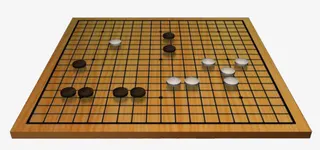 黄色棋盘中的黑白棋子免抠