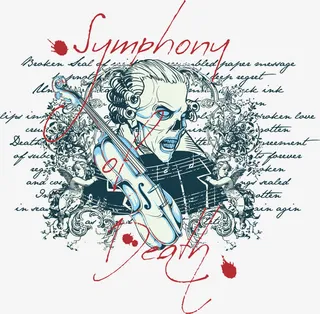 吉它与骷髅人物免抠